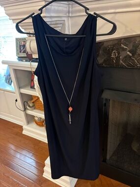 R&M Richards Navy Plush-Lined sleeves dress.